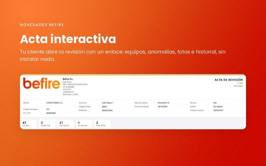 Acta interactiva de Befire