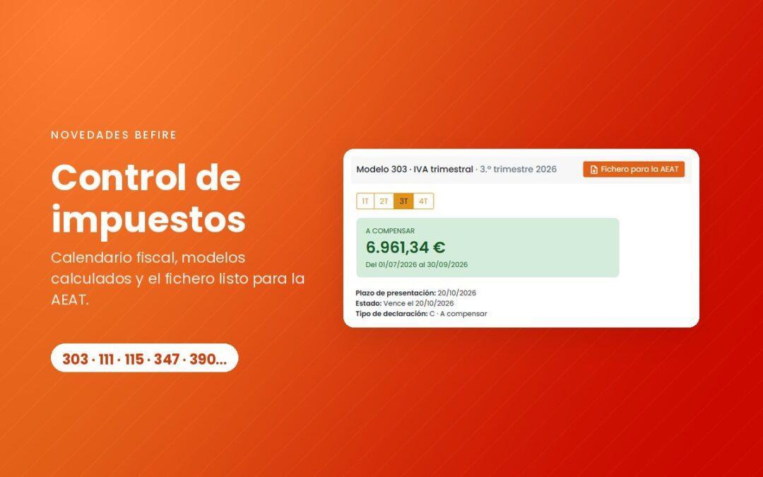 Nuevo control de impuestos: calendario fiscal y modelos listos para presentar en la AEAT