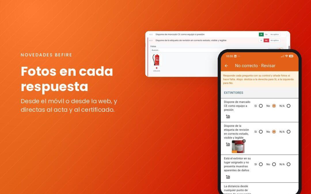 Fotos en las respuestas del cuestionario en Befire